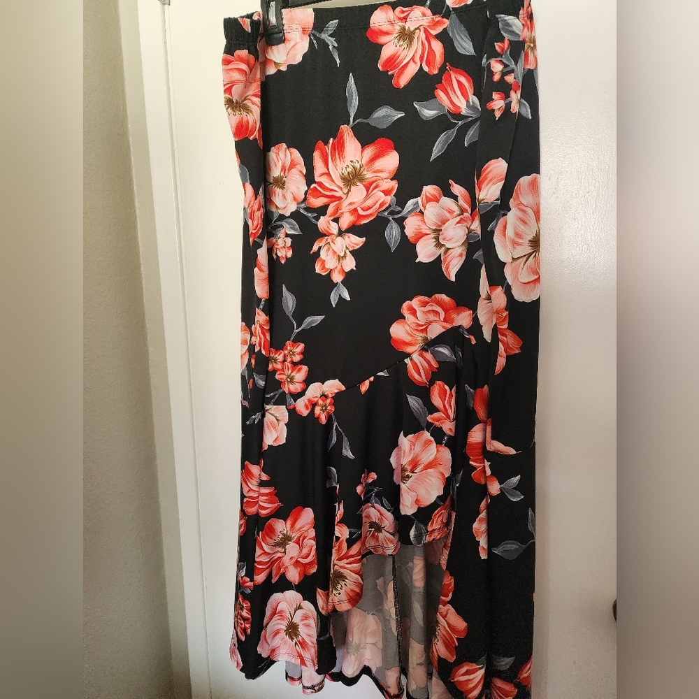 Floral Black and Pink Women's Skirt